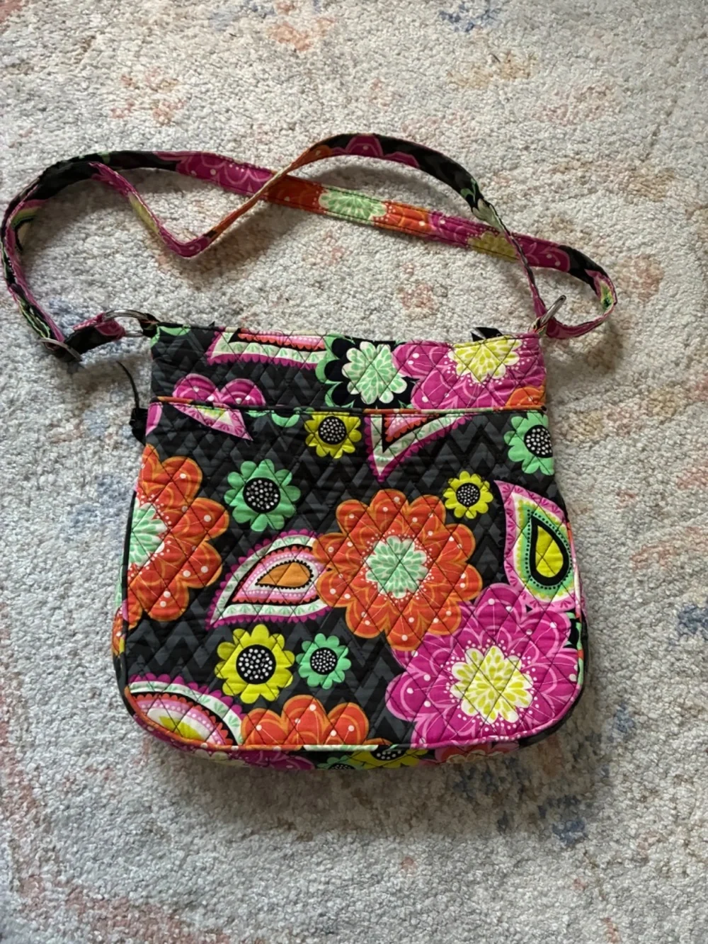 Vera Bradley Ziggy Zinnia Hipster Crossbody-Vibrant Summer Floral